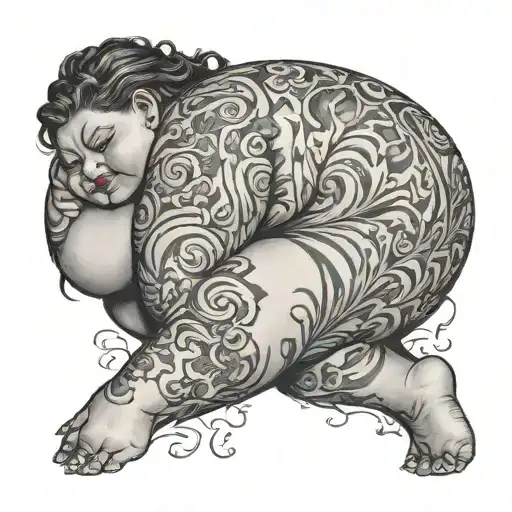 Bbw bending over spreading pussy lips tattoo design idea