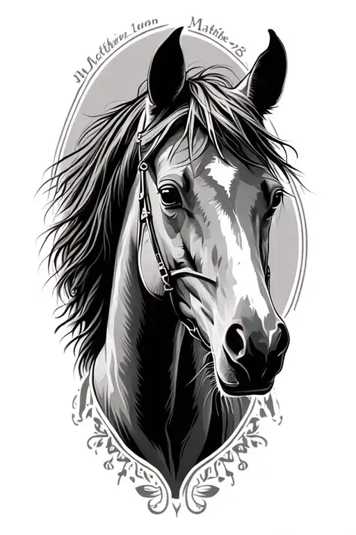 Matthew 11:28 with western horse theme tattoo design idea