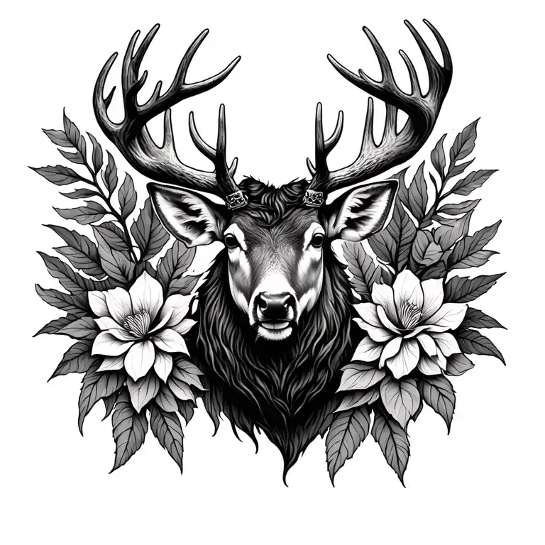 Scottish Stag tattoo design idea