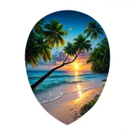 Enterolobium cyclocarpum tree on a costa rica sunset beach tattoo design idea