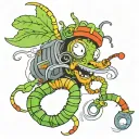 rasta silkworm smooking a tattoo design idea