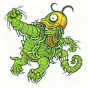 rasta silkworm smooking a tattoo design idea