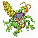 rasta silkworm smooking a tattoo design idea