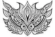 Polynesian throat tattoo design idea