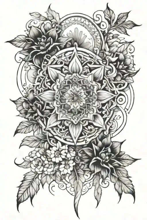 nature inspired mandala design inspired tattoo design idea