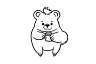 Cartoon Bear eats honey tattoo design idea