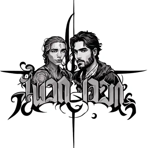 ambigram of Juan and Friend tattoo design idea