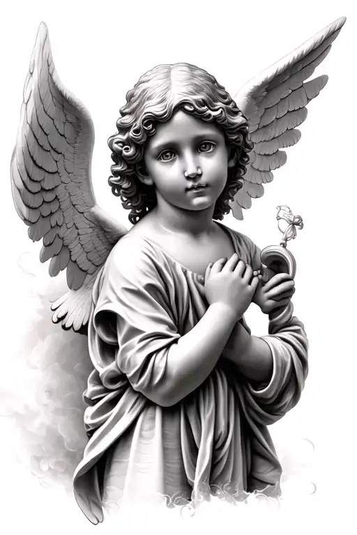 cherub angel tattoo design idea
