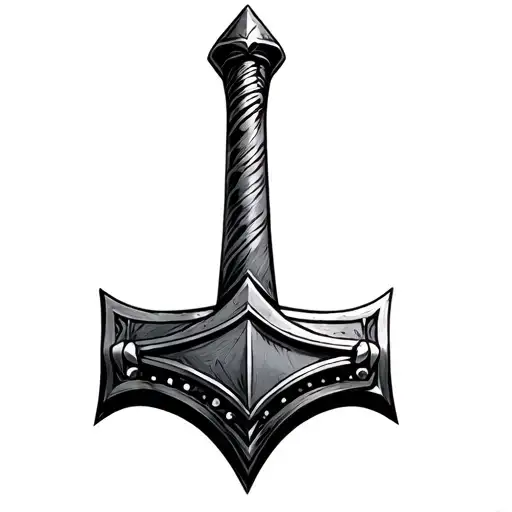 thor's hammer tattoo design idea