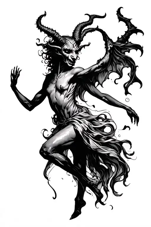 dance with the devil tattoo design idea