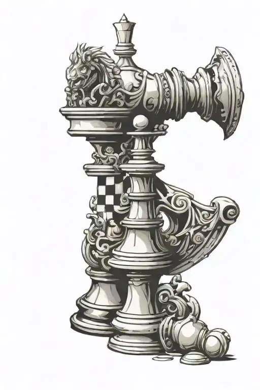 white chess king chess pieces tattoo design idea