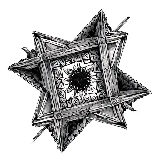 square tartesic star Teruel architectural details tattoo design idea