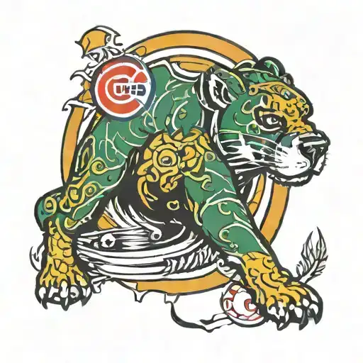 Cubs and Packers Logo morph tattoo design idea