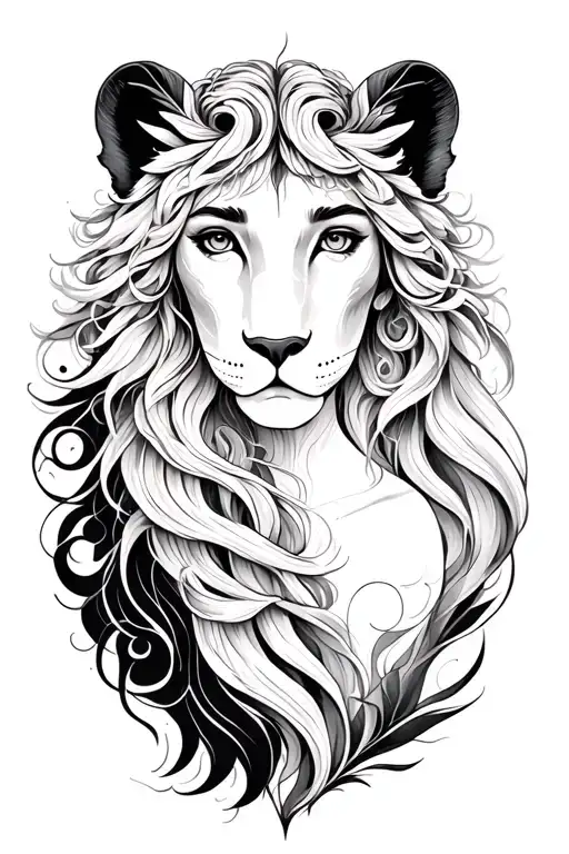 Virgo and Leo  tattoo design idea