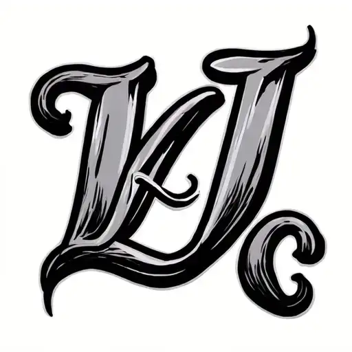 cursive writing with L J E  tattoo design idea