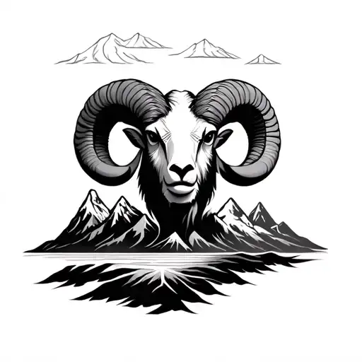 Aries, peace, karma, travelling, mountain all in one tattoo tattoo design idea