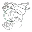 earth, water and air, taurus, pisces and libra symbols intertwined tattoo design idea