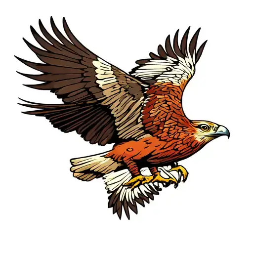 Red Kite Bird flying tattoo design idea