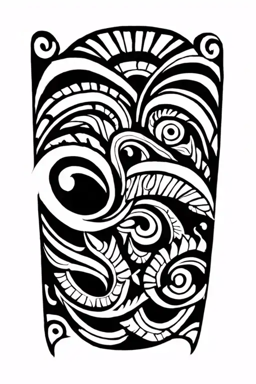 Maori tribal patterns tattoo design idea