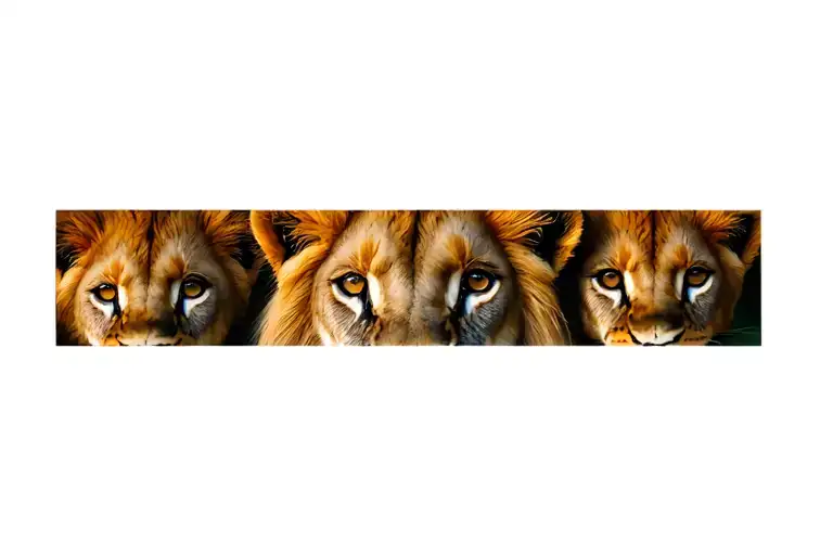 lioness lion and 2 cubs face only tattoo design idea