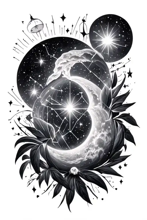 Constellation only in remembrance of family tattoo design idea