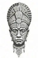 god, life, Aztec indian tattoo design idea