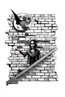 pimk floyd another brick in the wall and prism and moon tattoo design idea