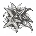 coconut starfish chili pepper tattoo design idea