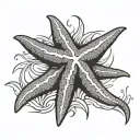 coconut starfish chili pepper tattoo design idea
