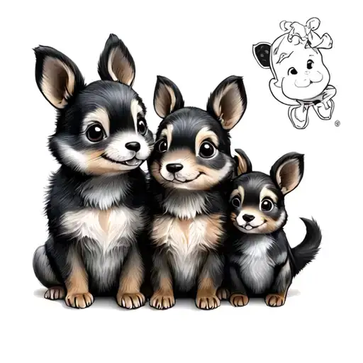 Winnie and her friends tattoo design idea