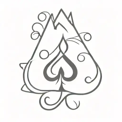Spades ，Q inside tattoo design idea