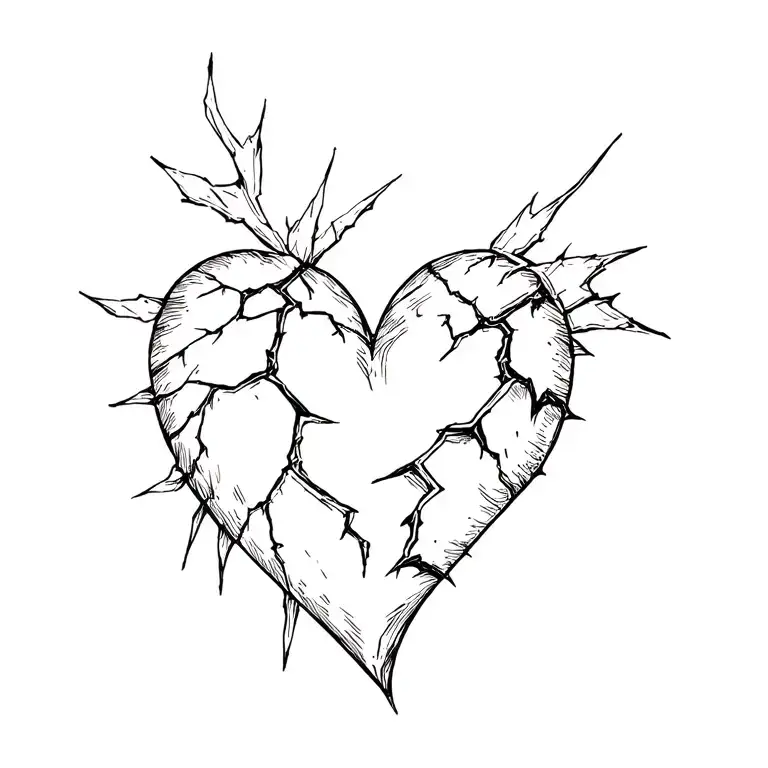 broken heart tattoo design idea