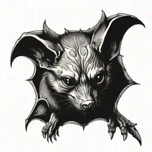 A vampire bat with a gothic aesthetic tattoo design idea