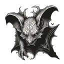 A vampire bat with a gothic aesthetic tattoo design idea