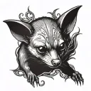 A vampire bat with a gothic aesthetic tattoo design idea