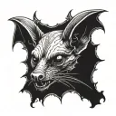 A vampire bat with a gothic aesthetic tattoo design idea