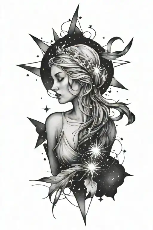 Virgo constellation tattoo design idea