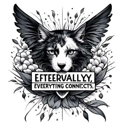 The words "Eventually, everything connects." tattoo design idea
