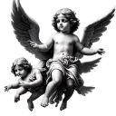 angels cherubs flying tattoo design idea