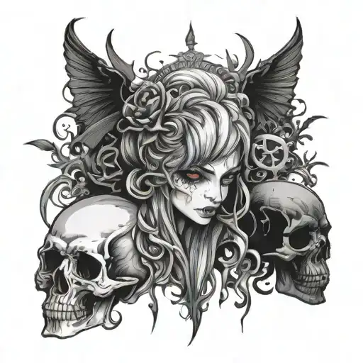 emo and gothic style artwork. Looking for a design that combines dark and emotional elements tattoo design idea