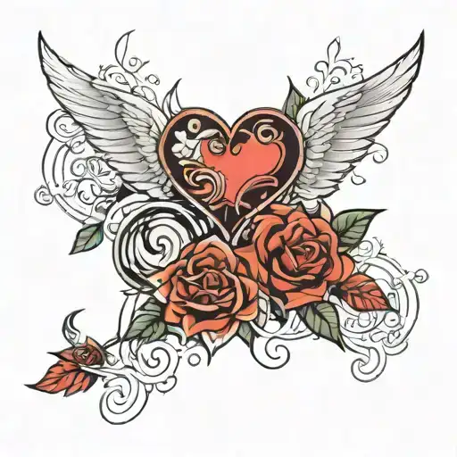 experimental and alternative design with a love message tattoo design idea