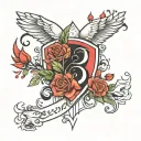 experimental and alternative design with a love message tattoo design idea