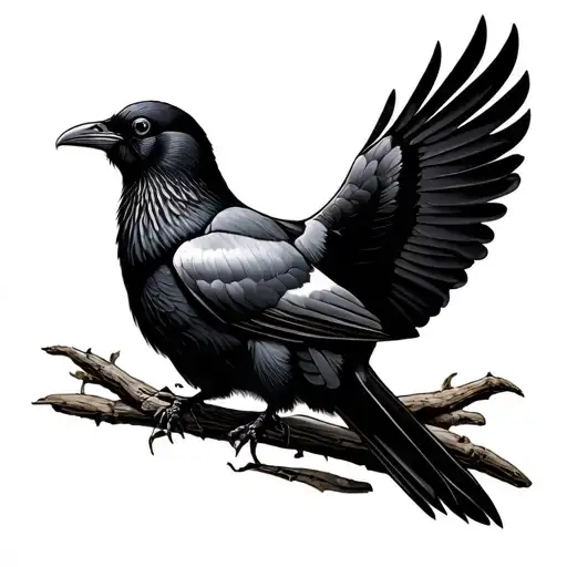 Cornish Chough tattoo design idea