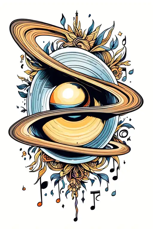 Saturn and adele music inspired  tattoo design idea