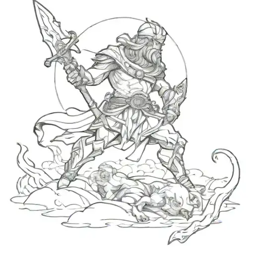 David slays Goliath tattoo design idea