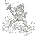 David slays Goliath tattoo design idea
