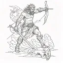 David slays Goliath tattoo design idea
