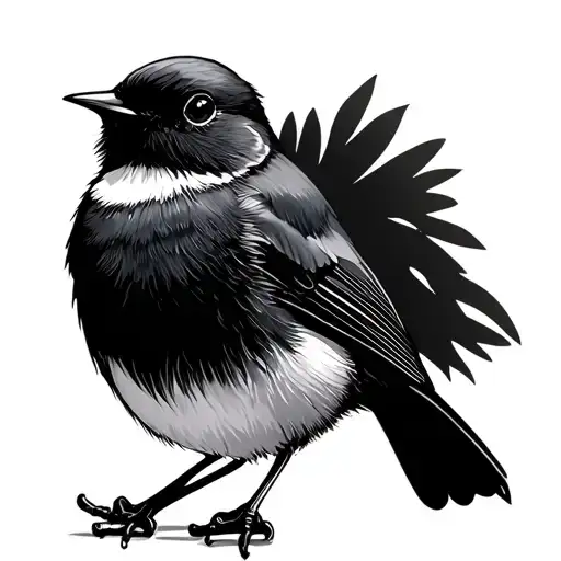 Willy Wagtail tattoo design idea