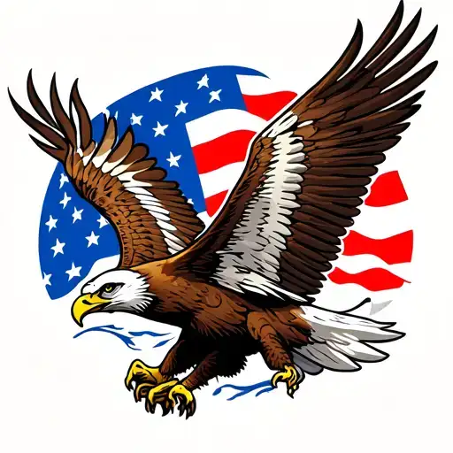 flying eagle tattoo design idea