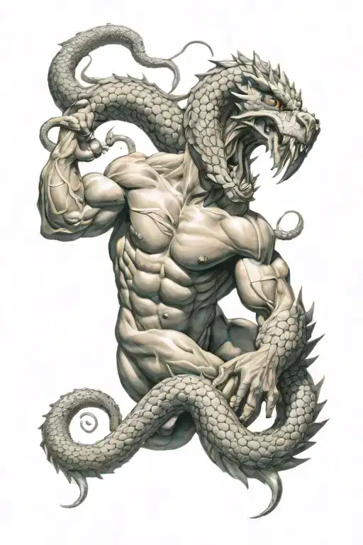 hercules fighting hydra tattoo design idea